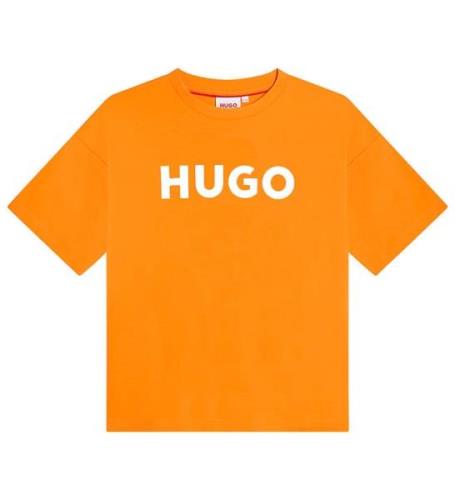 HUGO T-shirt - Light Mango m. Hvid