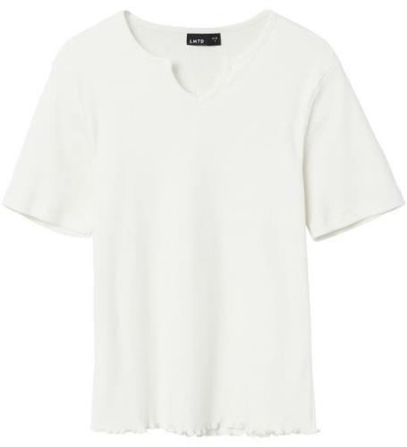 LMTD T-shirt - Rib - NlfDidaope Short Top - White Alyssum