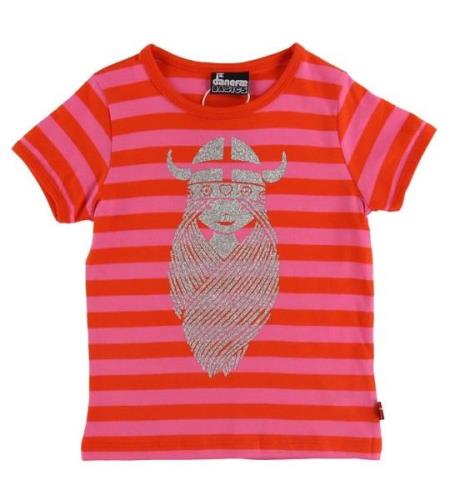 DanefÃ¦ T-Shirt - Danebasic - Bright Red/Super Pink Freja