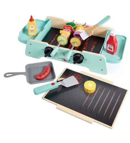 Hape Legemad m. Lyd/Lys - TrÃ¦ - Sizzling Griddle & Grill BBQ