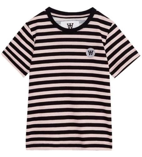Wood Wood T-Shirt - Ola - Pink/Black Stripes