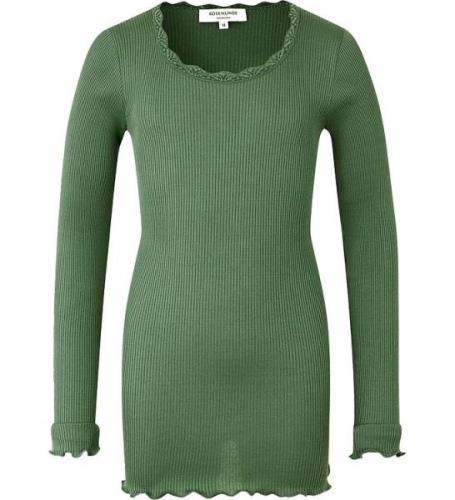 Rosemunde Bluse - Silke/Bomuld - Rib - Loden Green