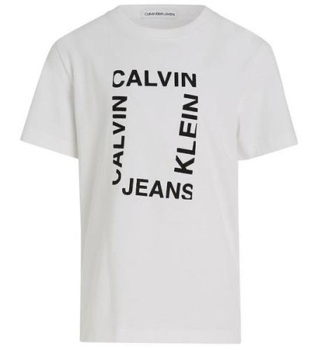 Calvin Klein T-shirt - Maxi Hero Flock Logo - Bright White