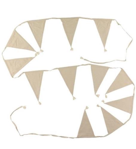 A Little Lovely Company Flagranke - 12 Cotton Flags - Beige