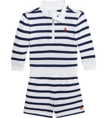 Polo Ralph Lauren Bluse/Shorts - Hvid/Navystribet