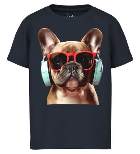 Name It T-shirt - NmmVoto - Dark Sapphire/Dog With Sunglasses