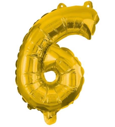 Decorata Party Foil Ballon - 86cm - No 6 - Guld
