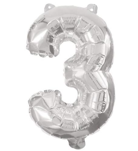Decorata Party Foil Ballon - 86cm - No 3 - Sølv