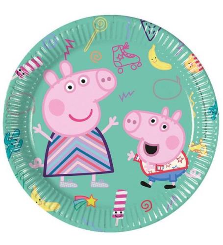 Decorata Party Paptallerkner - 8-pak - 19,5 cm - Peppa Pig Messy