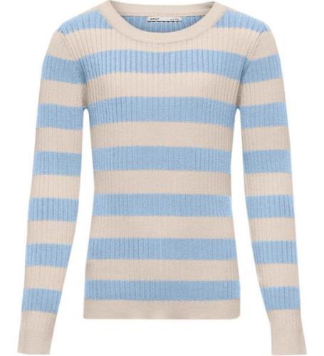 Kids Only Bluse - Strik - KogKarol - Birch/Cashmere Blue