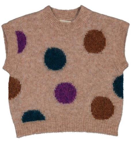 MarMar Vest - Strik - Uld - Tanja - Beige Melange Dot