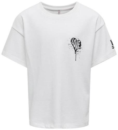 Kids Only T-shirt - KogCilla - Bright White/Love