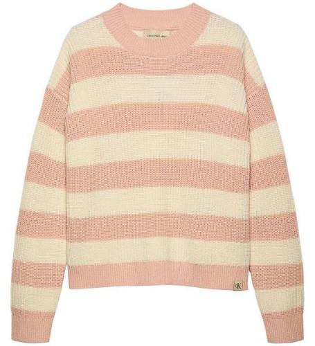 Calvin Klein Bluse - Strik - Ck Stripe - Peach Whip