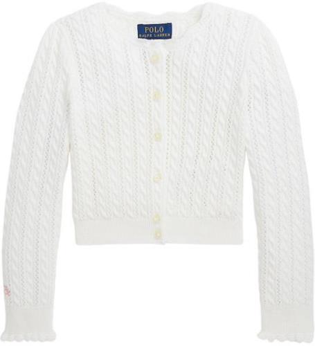 Polo Ralph Lauren Cardigan - Strik - Hvid m. HulmÃ¸nster