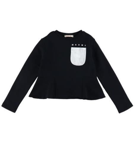 Marni Sweatshirt - Cropped - Sort m. SÃ¸lv