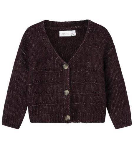 Name It Cardigan - Strik - NmfNetrille - Plum Perfect m. HulmÃ¸ns