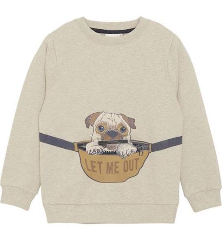 Minymo Sweatshirt - Beigemeleret m. Hund