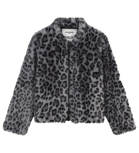 Zadig & Voltaire Jakke - Imiteret Pels - Sort/GrÃ¥ m. Leopard