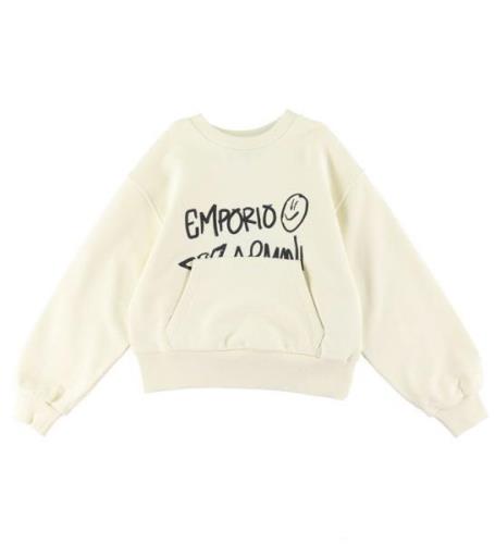 Emporio Armani Sweatshirt - Cropped - Vanilla Ice m. Sort