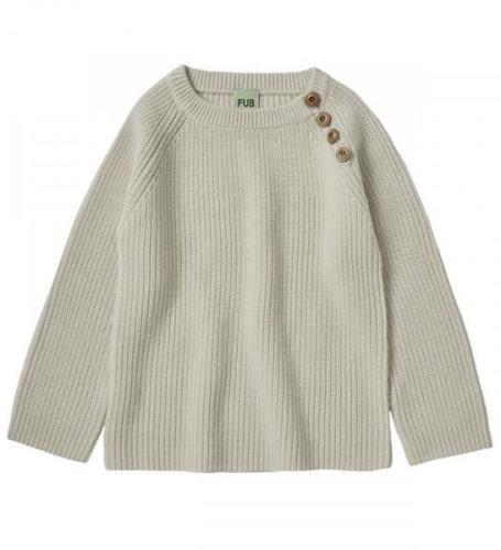 FUB Bluse - Uld - Rib Sweater - Ecru