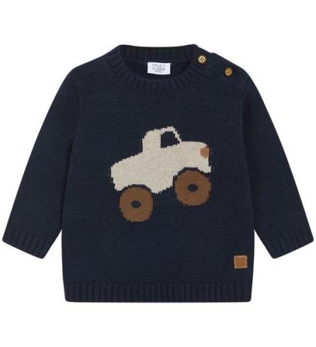 Hust and Claire Bluse - Strik - Pilou - Navy m. Monstertruck