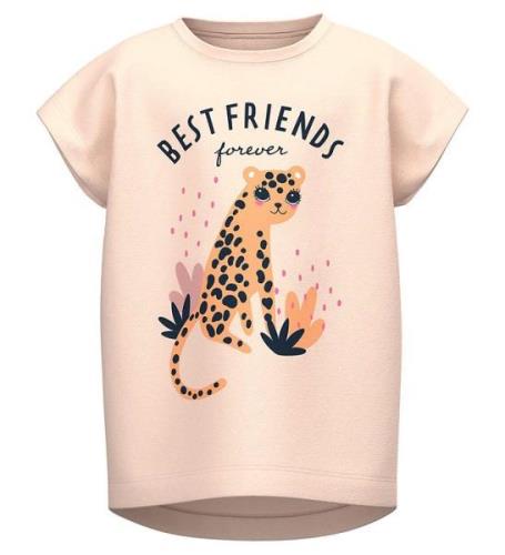 Name It T-shirt - NmfVigea - CrÃ©me De PÃªche m. Leopard