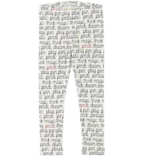 Fendi Kids Leggings - Hvidternet m. Tekst