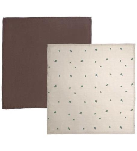 OYOY Stofbleer - 70x70cm - Muslin- 2-pak - Clay/Brown