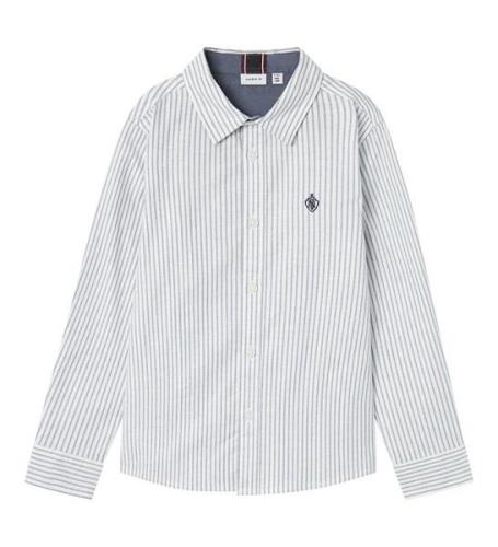 Name It Skjorte - NkmRekid - Bright White/THIN STRIPE - FLINT ST