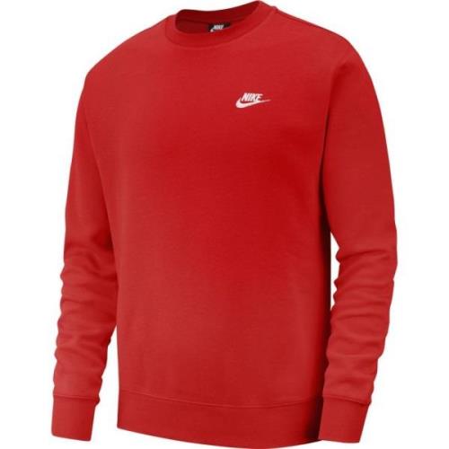 Nike Sweatshirt NSW Club Crew - Rød/Hvid