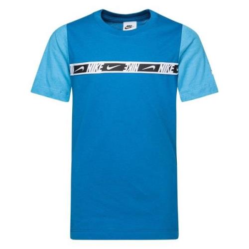 Nike T-Shirt NSW Repeat - Blå/Hvid Børn