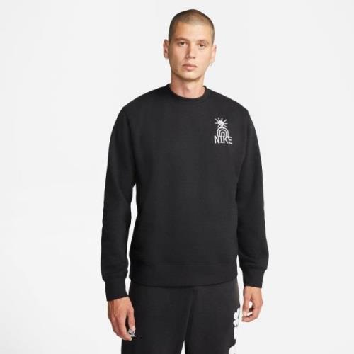 Nike Sweatshirt NSW Fleece Crew - Sort/Hvid