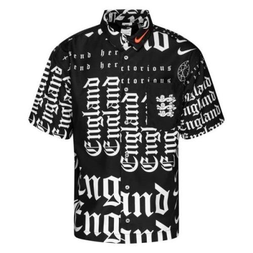England T-Shirt All Over Print - Sort/Hvid/Rød