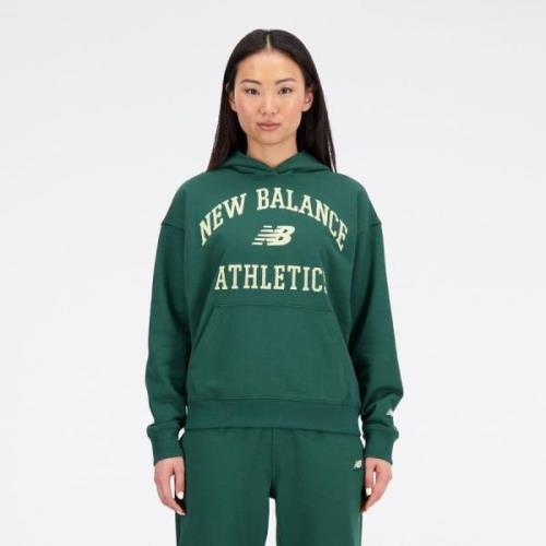 New Balance Hættetrøje Athletics Varsity Fleece - Grøn/Hvid Kvinde