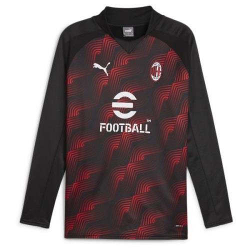 Milan Sweatshirt Pre Match - Sort/Rød Lange Ærmer